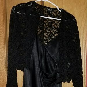 Karina Nites satin dress,with Connected Shrug